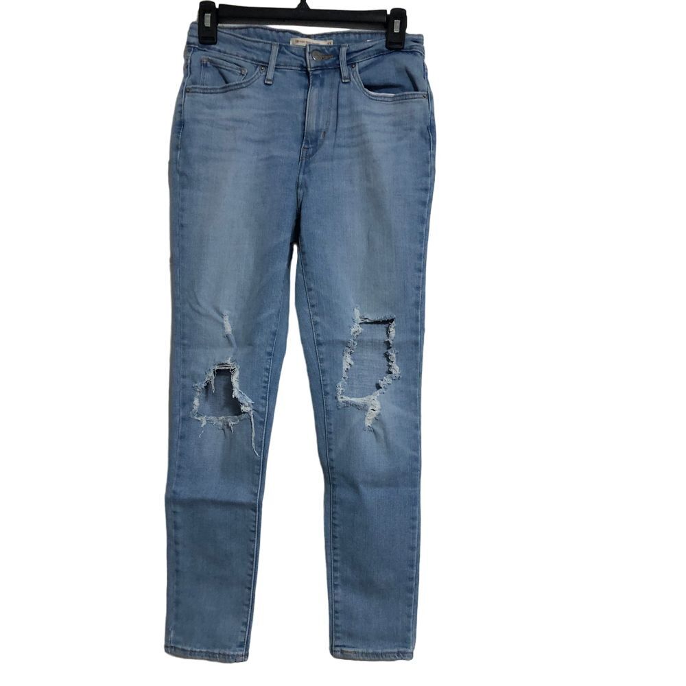 Levi's 721 high rise skinny jeans women's size 27 light medium wash distressed‎